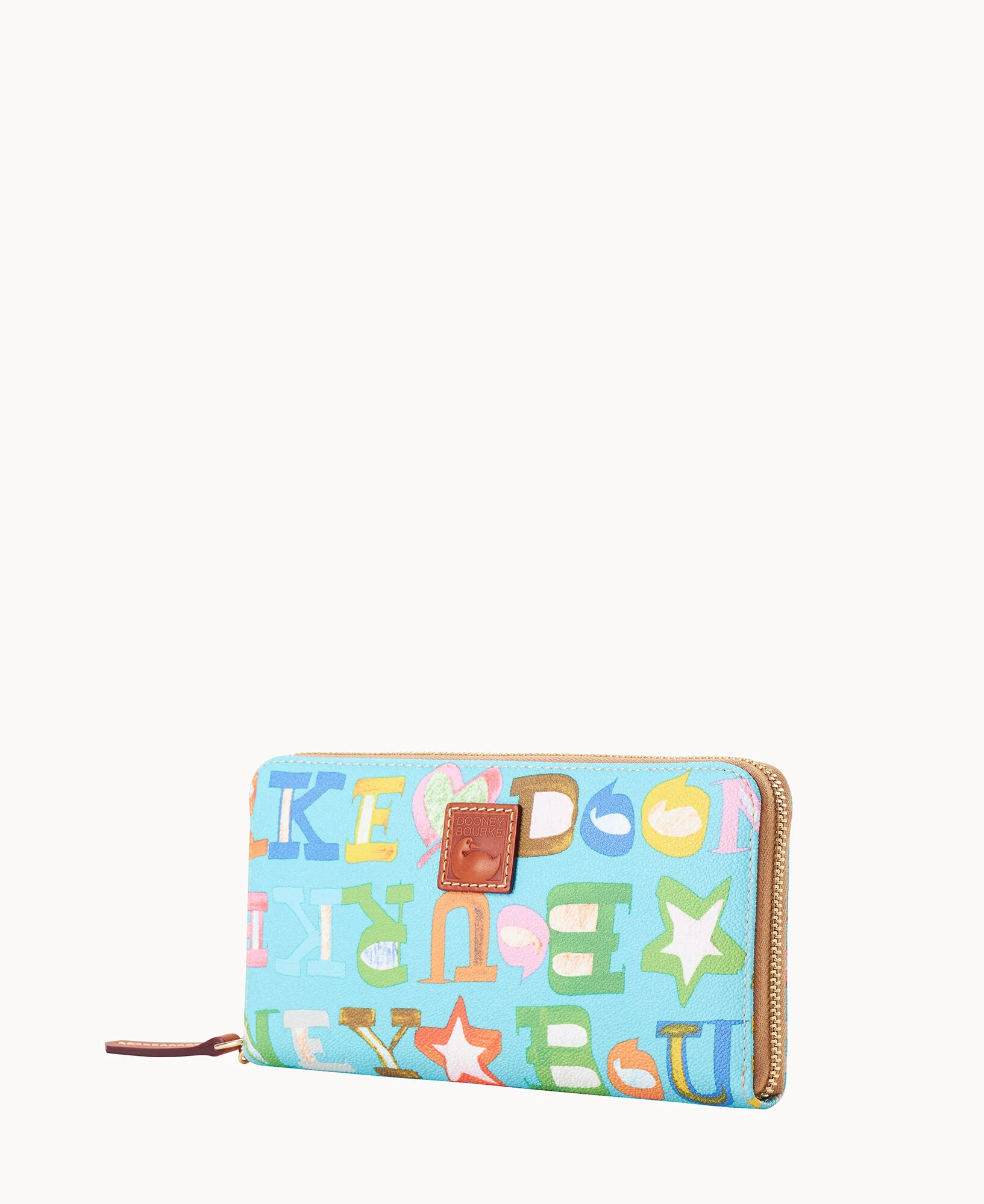 Doodle II Coated Cotton Large Zip Around Wristlet - Image 11