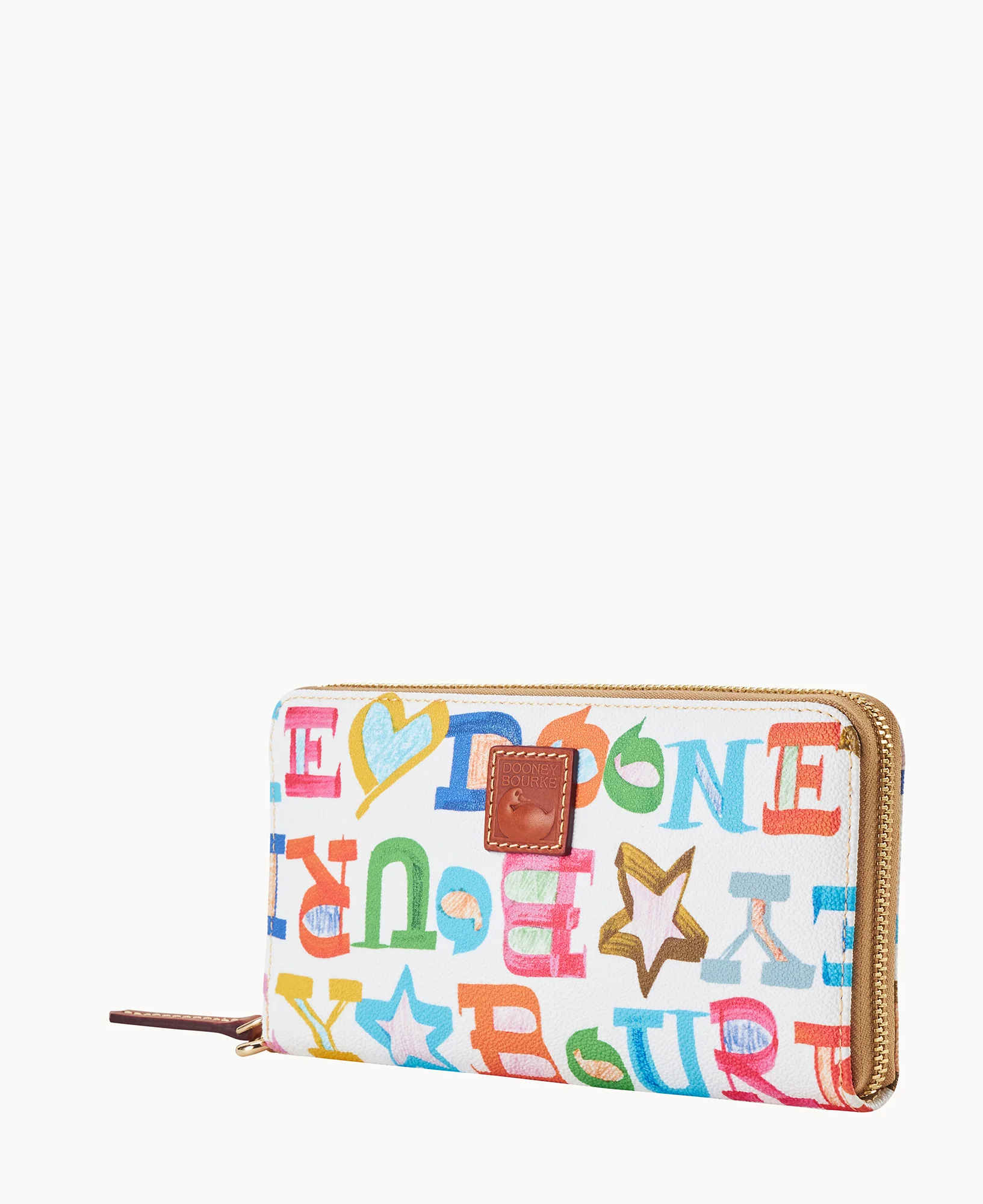 Doodle II Coated Cotton Large Zip Around Wristlet - Image 14