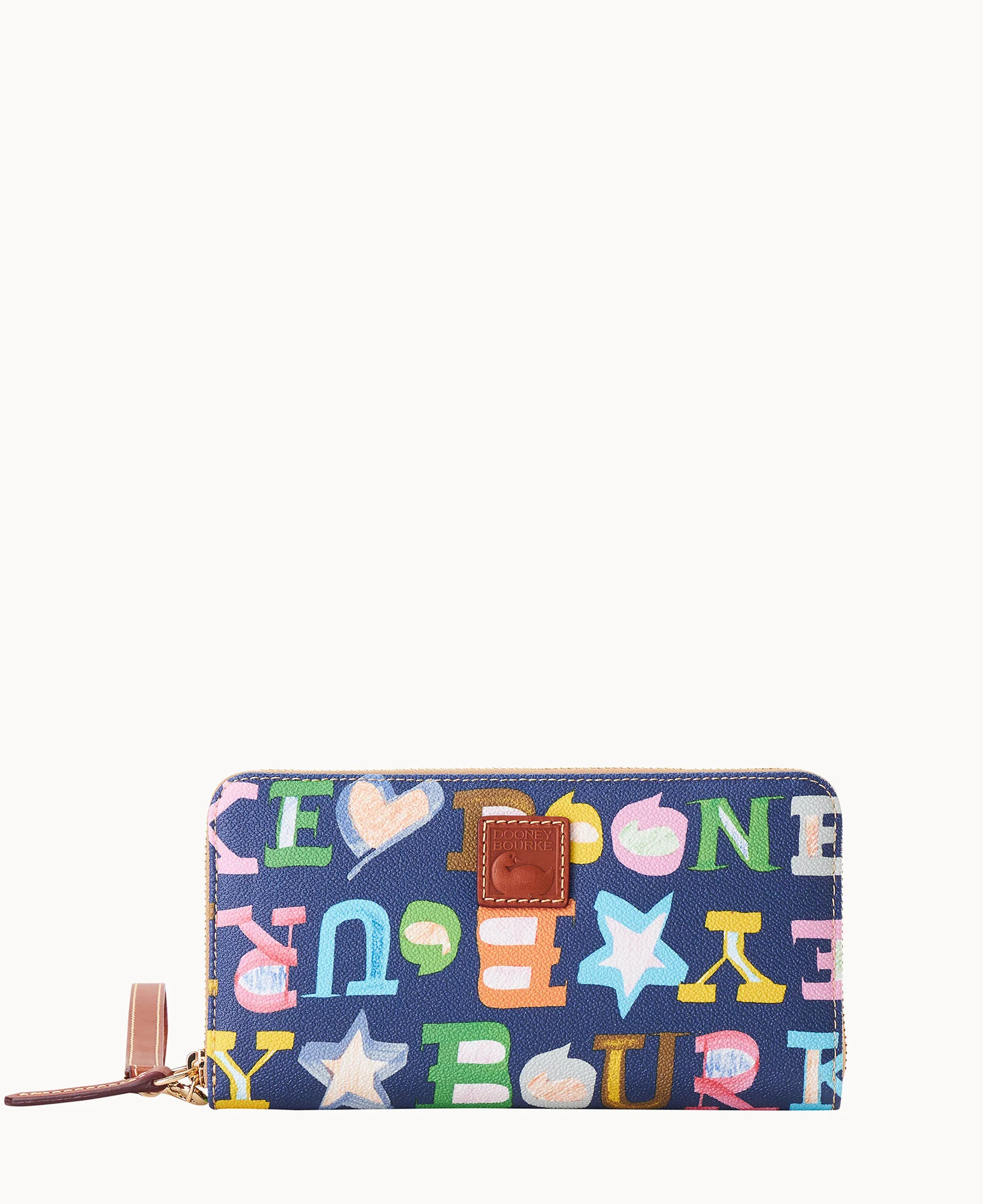 Doodle II Coated Cotton Large Zip Around Wristlet - Image 7