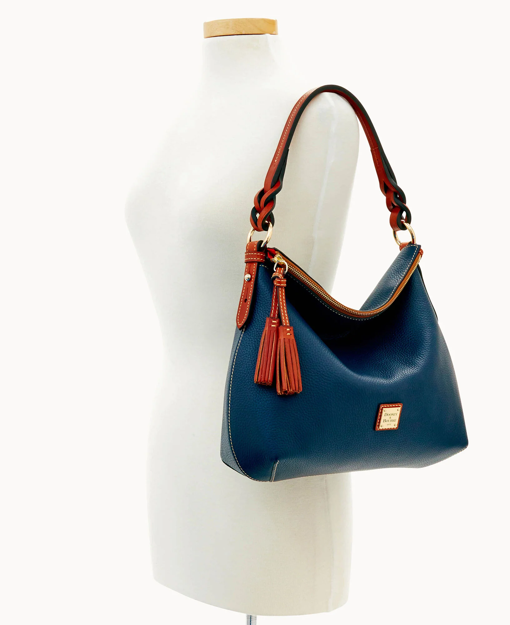 Pebble Grain Twist Strap Hobo - Image 32