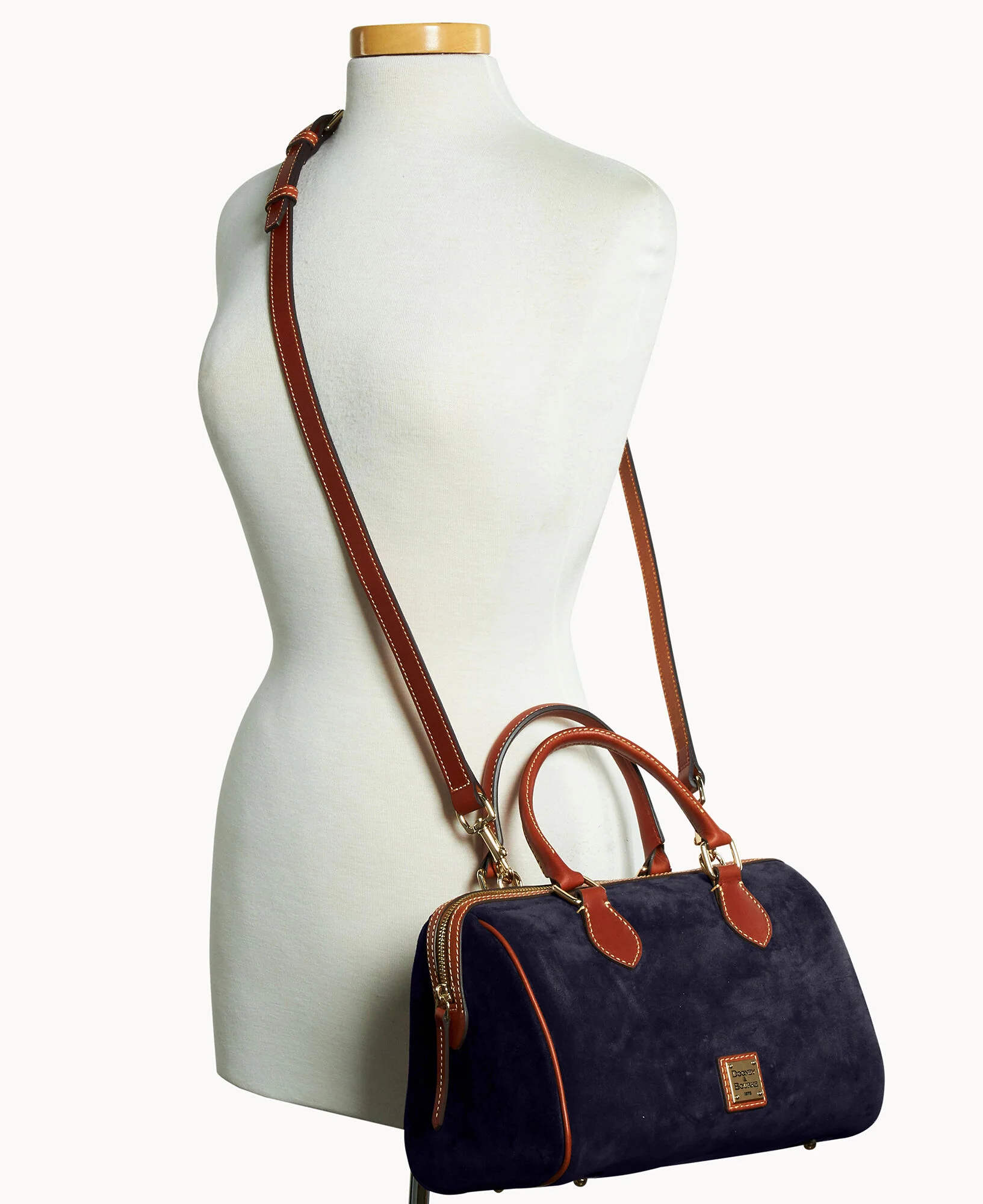 Suede Barrel Satchel - Image 16