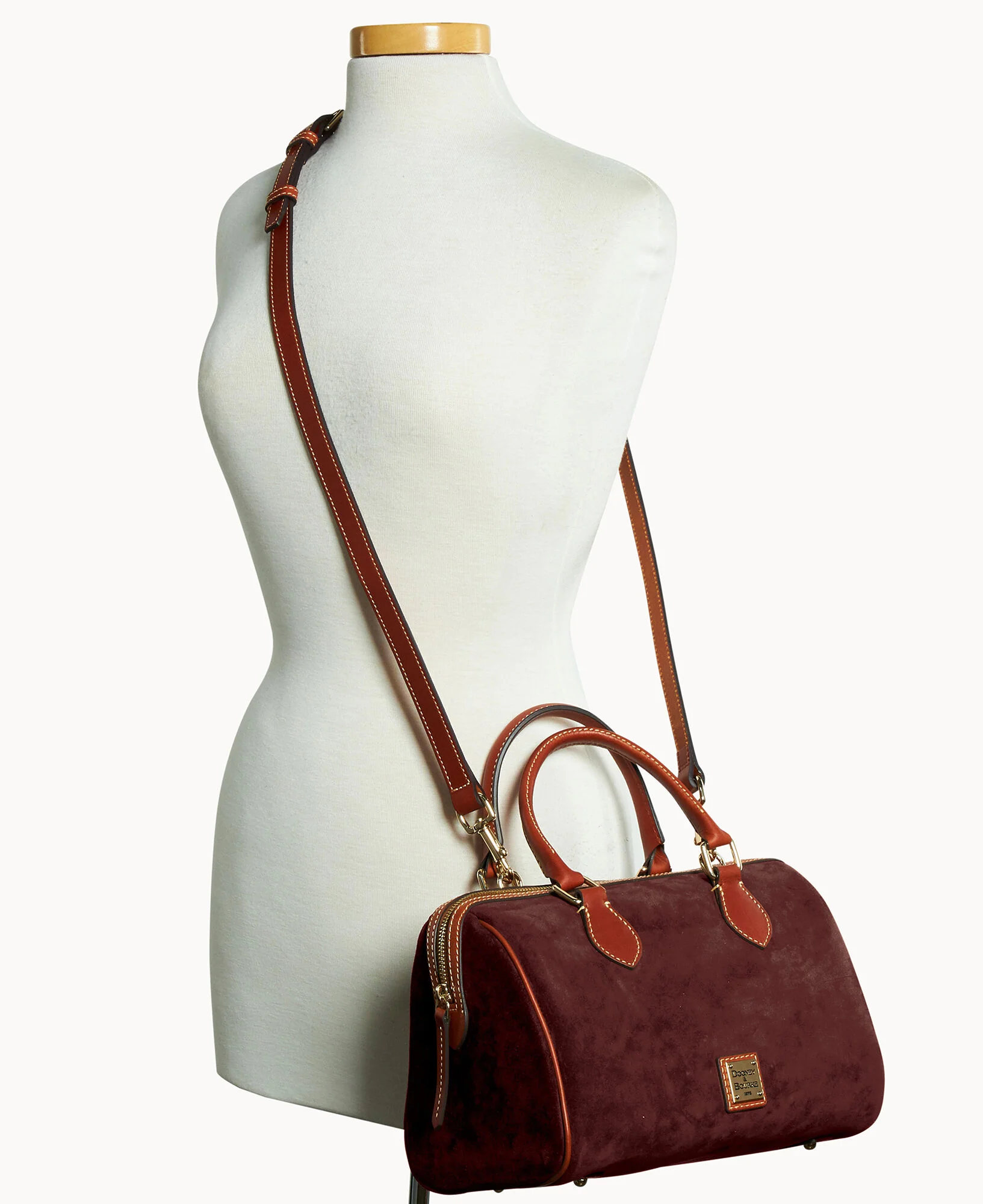 Suede Barrel Satchel - Image 19