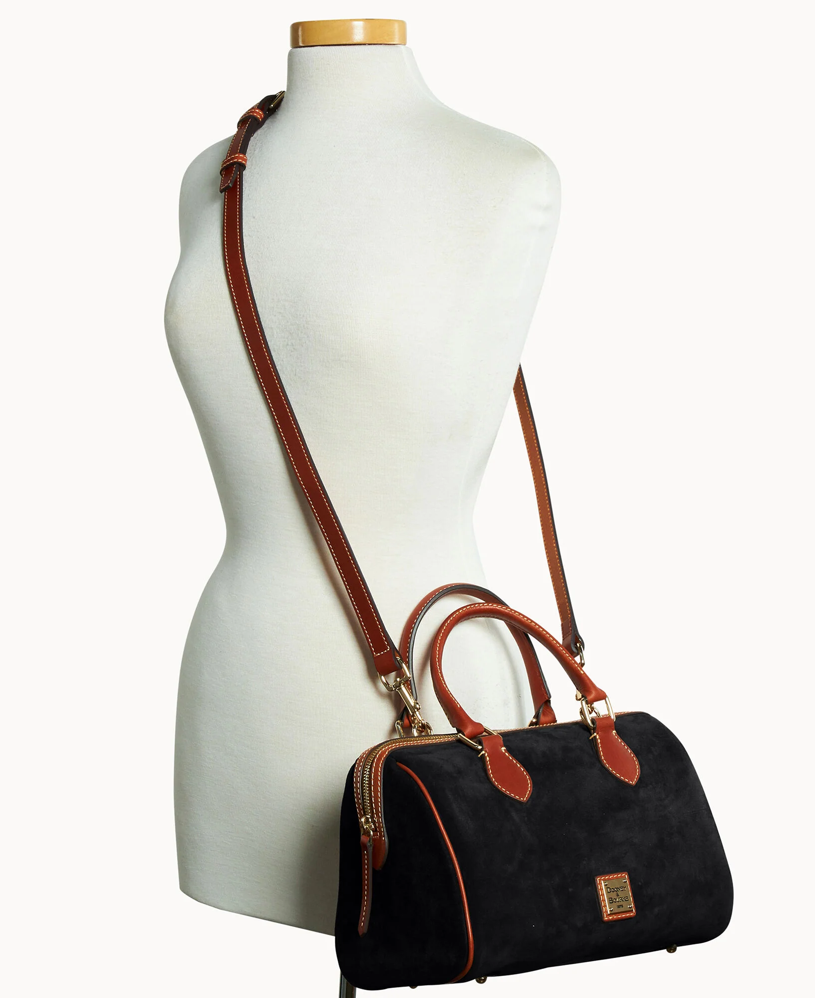 Suede Barrel Satchel - Image 23
